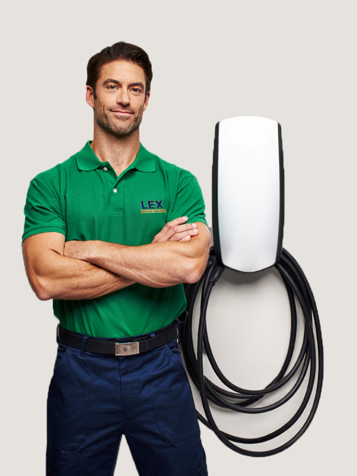 LEX electrician installing EV charger