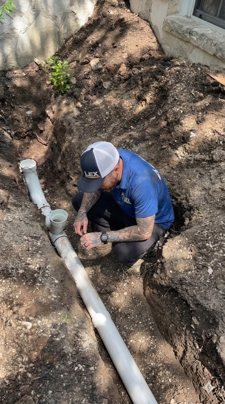 LEX Sewer Line Repair technician