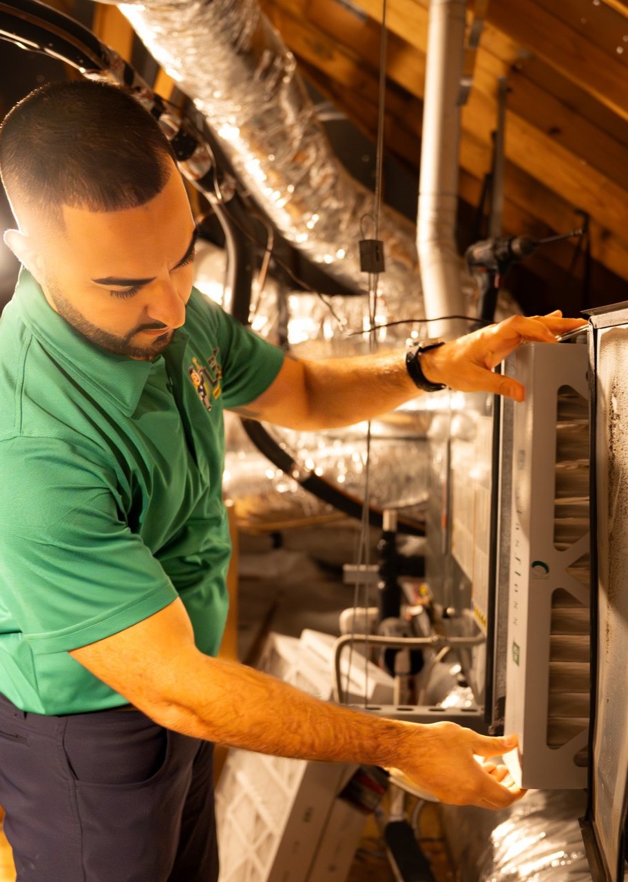 LEX technician performing heater maintenance